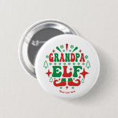 Badge Rond 5 Cm Fête de Noël de Papy Elf (Devant & derrière)