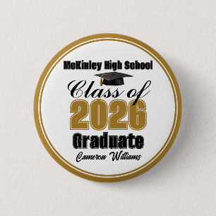 Badge Rond 5 Cm Fête de remise des diplômes de la promotion 2026 e