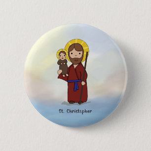 Badge Rond 5 Cm Fête de Saint Christophe Saint