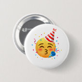 Badge Rond 5 Cm Fête d'émoticônes drôles (Devant & derrière)