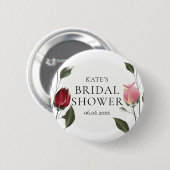 Badge Rond 5 Cm Fête des mariées Rose moderne (Devant & derrière)