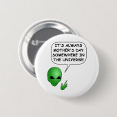 Badge Rond 5 Cm Fête des mères Aliens (Devant & derrière)
