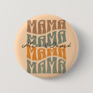 Badge Rond 5 Cm Fête des mères Couleur naturelle Maman Nom des enf