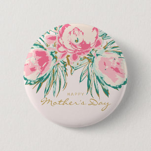 Badge Rond 5 Cm Fête des mères joyeuses de Floral