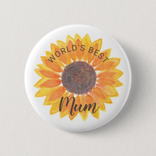 Badge Rond 5 Cm Fête des mères Sunflower World (Devant)