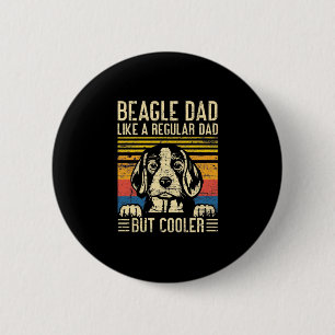 Badge Rond 5 Cm Fête des pères Beagle Chien Papa