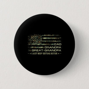 Badge Rond 5 Cm Fête des pères du drapeau camouflage américain Gra