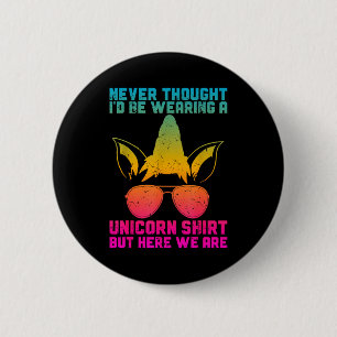 Badge Rond 5 Cm Fête des pères je porte un T-shirt licorne Dadacor