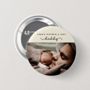 Badge Rond 5 Cm Fête des pères personnalisée Cute minimaliste phot
