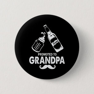Badge Rond 5 Cm Fête des pères Promue À Grand-Père