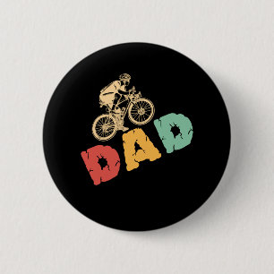 Badge Rond 5 Cm Fête des pères vintage à vélo papa à vélo