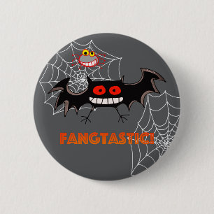 Badge Rond 5 Cm Fête d'Halloween Fangtastique Épouvantable