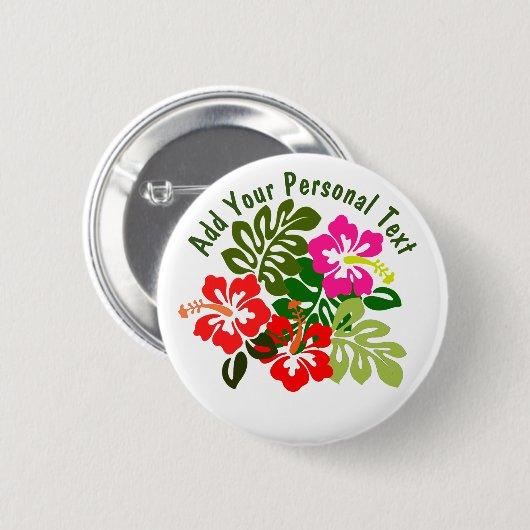 Badge Rond 5 Cm Fête d'Hawaii (Devant & derrière)