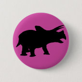 Badge Rond 5 Cm Fête dinosaure rose (Devant)