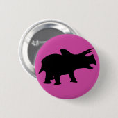 Badge Rond 5 Cm Fête dinosaure rose (Devant & derrière)