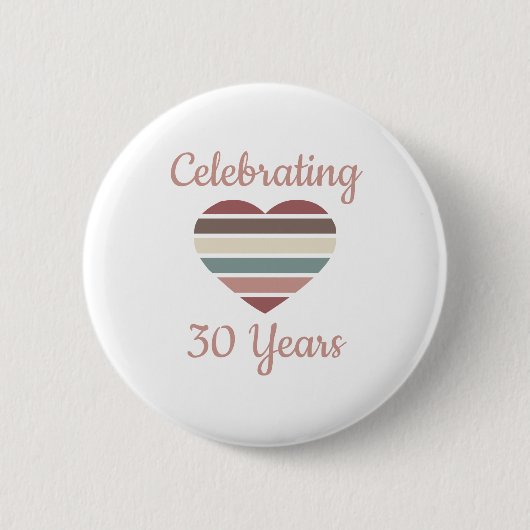 Badge Rond 5 Cm Fête du 30e anniversaire du Mariage (Devant)
