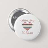 Badge Rond 5 Cm Fête du 30e anniversaire du Mariage (Devant & derrière)