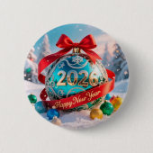 Badge Rond 5 Cm Fête du Nouvel An 2026 (Devant)