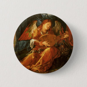 Badge Rond 5 Cm Fête du Rosaire Ange par Albrecht Durer