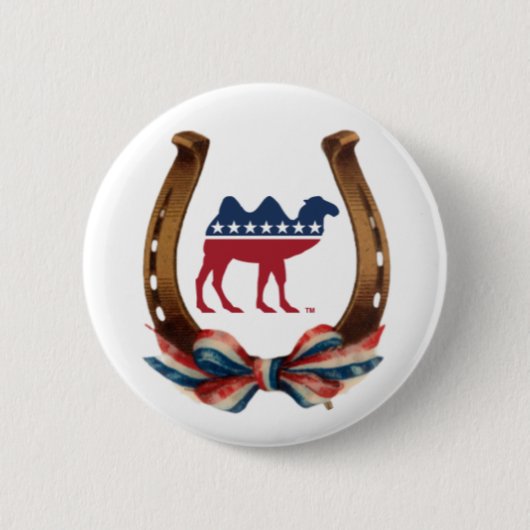 Badge Rond 5 Cm Fête Interdiction Bon Chuck Horseshoe (Devant)
