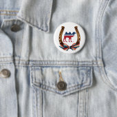 Badge Rond 5 Cm Fête Interdiction Bon Chuck Horseshoe (En situation)