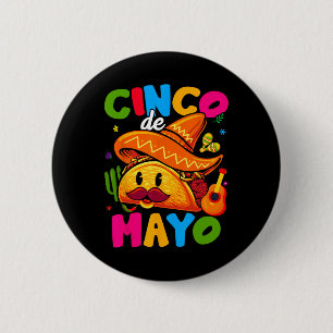 Badge Rond 5 Cm Fête mexicaine Cinco De Mayo Laissez la Squad Fies