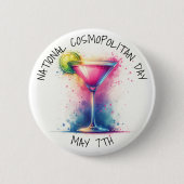 Badge Rond 5 Cm Fête nationale cosmopolite 7 mai (Devant)