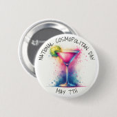 Badge Rond 5 Cm Fête nationale cosmopolite 7 mai (Devant & derrière)