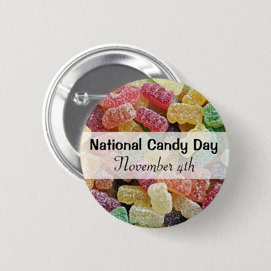 Badge Rond 5 Cm Fête nationale des bonbons 4 novembre Fêtes amusan (Devant & derrière)