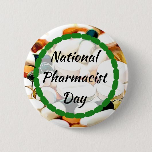 Badge Rond 5 Cm Fête nationale des pharmaciens 12 janvier (Devant)