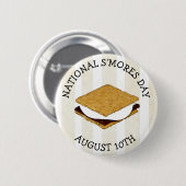 Badge Rond 5 Cm Fête nationale des S'mores 10 août (Devant & derrière)