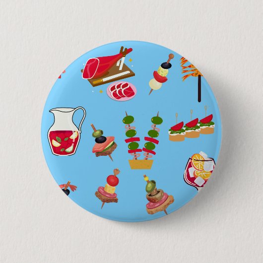 Badge Rond 5 Cm Fête Tapas (Devant)