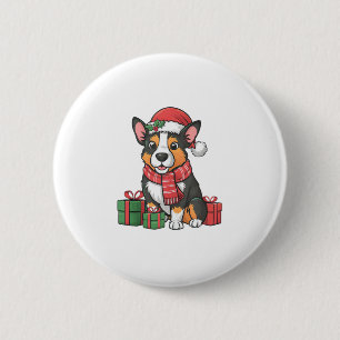 Badge Rond 5 Cm Fêtes de Noël de chien de bétail australien Sa