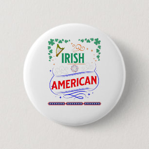 Badge Rond 5 Cm Feu d'artifice de bannières Shamrocks irlandaises