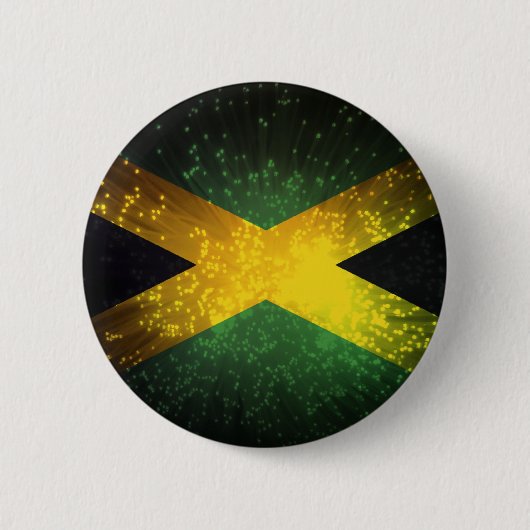 Badge Rond 5 Cm Feu d'artifice de drapeau de la Jamaïque (Devant)