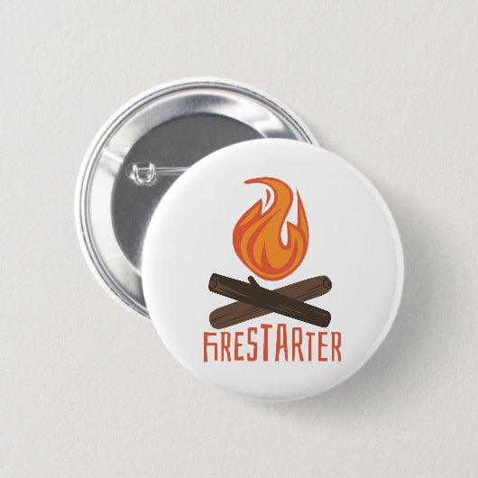Badge Rond 5 Cm Feu de feu de camp (Devant & derrière)