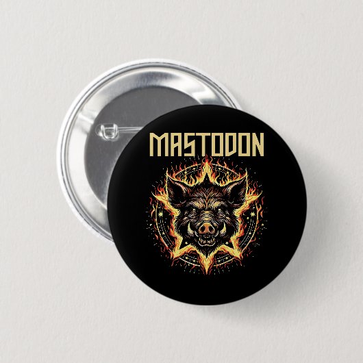 Badge Rond 5 Cm Feu de sanglier Mastodonte (Devant & derrière)