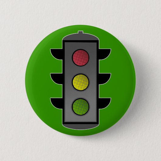 Badge Rond 5 Cm Feu de trafic Pop Art (Devant)