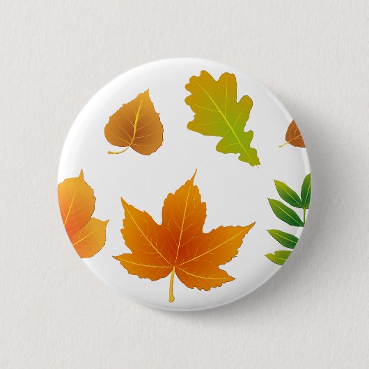Badge Rond 5 Cm Feuillage d'automne (Devant)