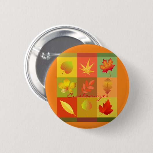 Badge Rond 5 Cm Feuillage d'automne Feuilles d'automne Thunder_Cov (Devant & derrière)