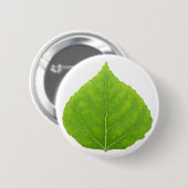 Badge Rond 5 Cm Feuille d'Aspen vert #11 (Devant & derrière)