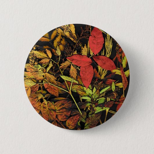 Badge Rond 5 Cm Feuille d'automne (Devant)
