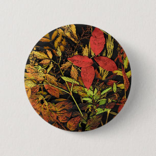 Badge Rond 5 Cm Feuille d'automne