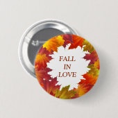 Badge Rond 5 Cm Feuille d'automne (Devant & derrière)