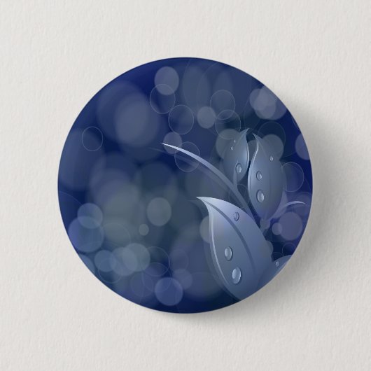 Badge Rond 5 Cm Feuille de Blue Bokeh (Devant)