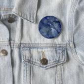Badge Rond 5 Cm Feuille de Blue Bokeh (En situation)