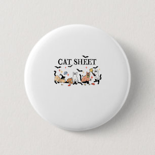 Badge Rond 5 Cm Feuille de chat Cute Chats noirs en Ghost Hallowee