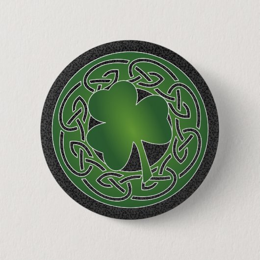 Badge Rond 5 Cm Feuille de trèfle - bouton du jour de St Patrick (Devant)