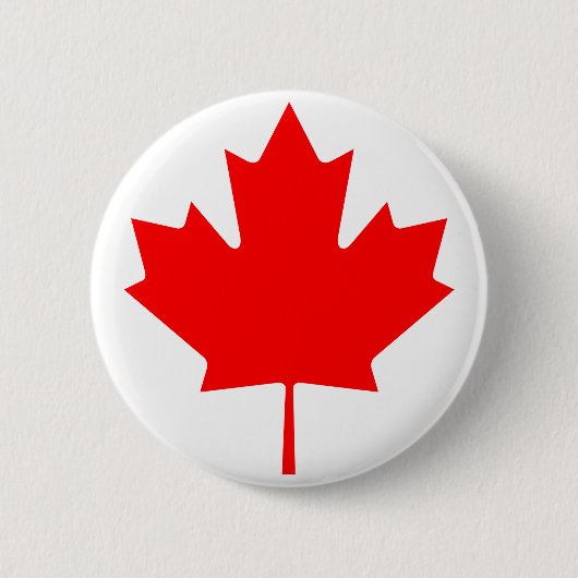 Badge Rond 5 Cm Feuille d'érable canadienne (Devant)