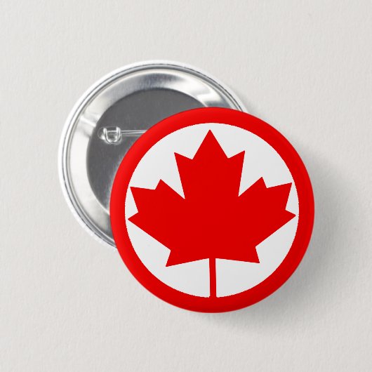 Badge Rond 5 Cm Feuille d'érable du Canada (Devant & derrière)
